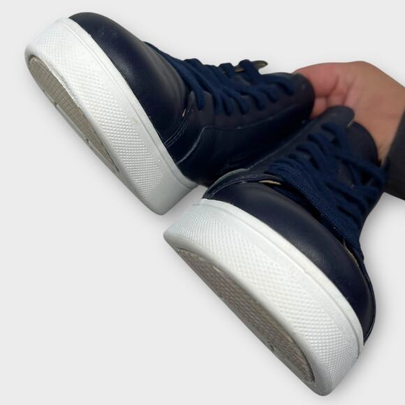 Fitflop Rally Leather High-Top Sneakers Navy Size 8 - Picture 8 of 9